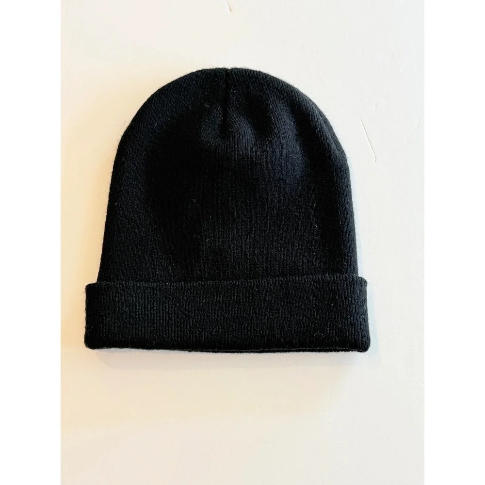 Corpse Husband Official Merch Black Knit Beanie Gothic Logo Kanji Tag Hat